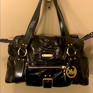 Michael Kors Black Patent Leather Shoulder Bag